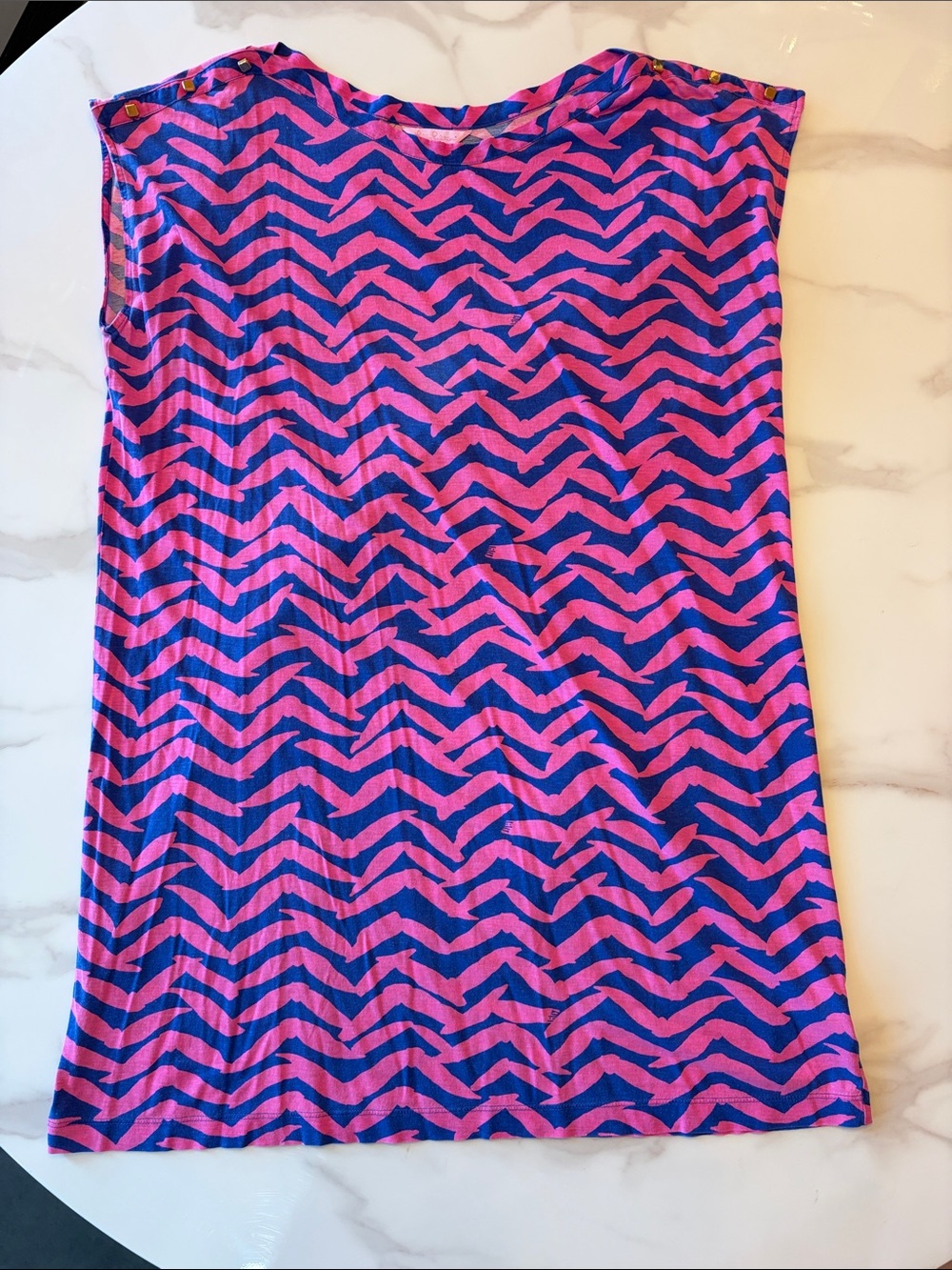 Lilly Pulitzer Pink and Blue Zigzag Mini Dress